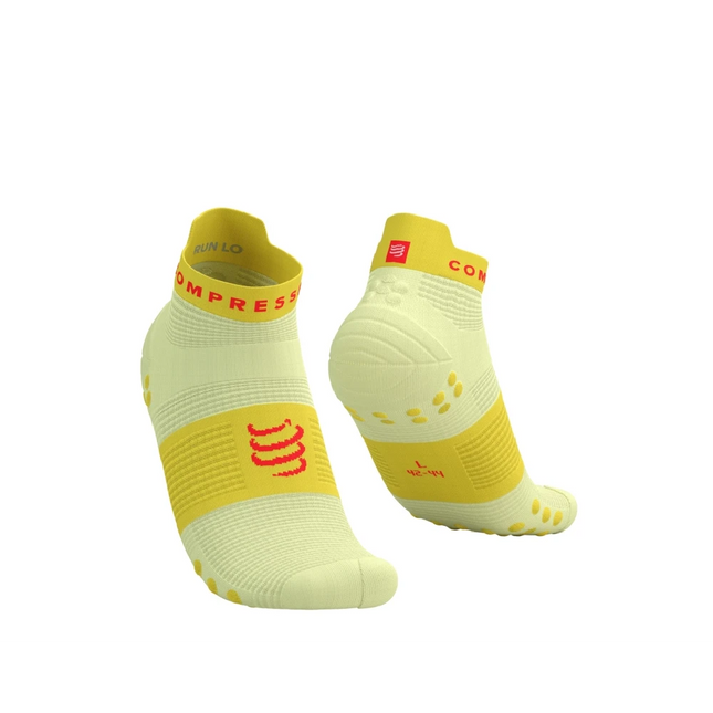 Compressport | Pro Racing Socks V4 | Run Low | Eleven Yellow / Fluo Red