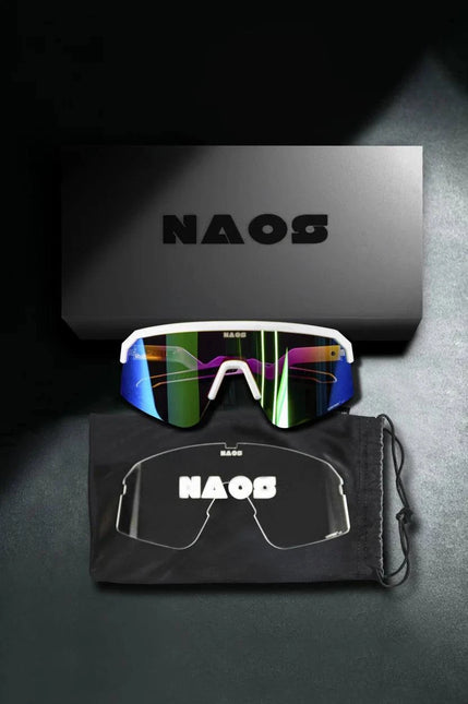 Naos | Ziris Sportbril | Glossy White / Green Naos