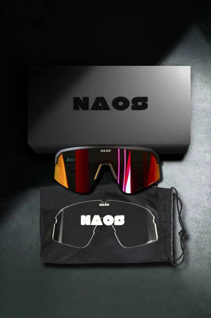 Naos | Ziris Sportbril | Matte Black / Black/Red Naos