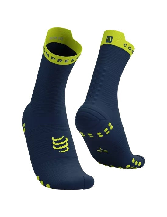 Compressport | Pro Racing Socks V4 | Run High | Blues / Green Sheen Compressport