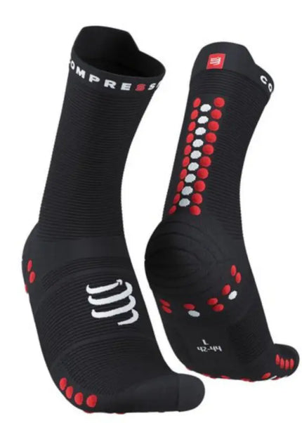 Compressport | Pro Racing Socks V4 | Run High | Black / Red Compressport