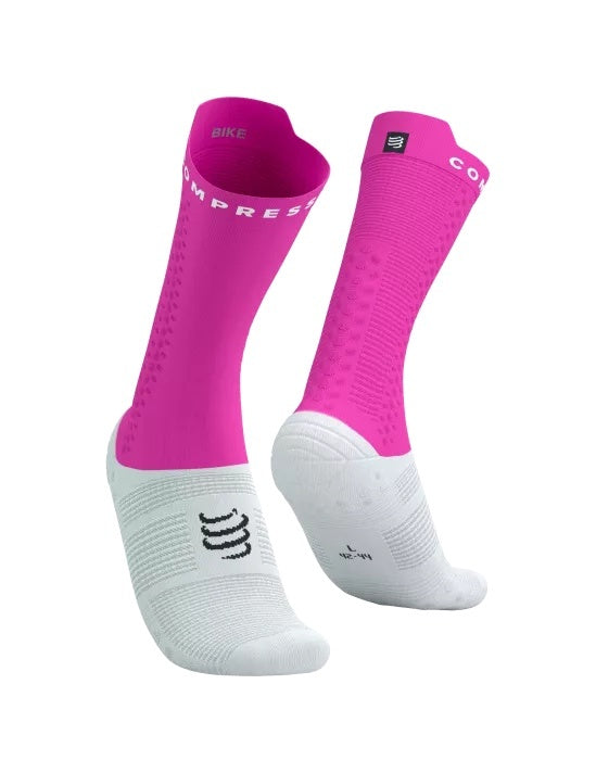 Compressport | Pro Racing Socks V4 | Bike | Pink / White Compressport