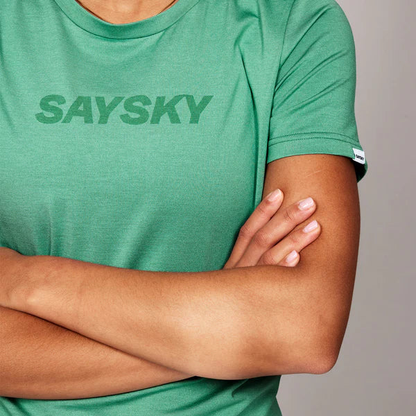 Saysky | Logo Pace T-Shirt | Dames | Green SAYSKY