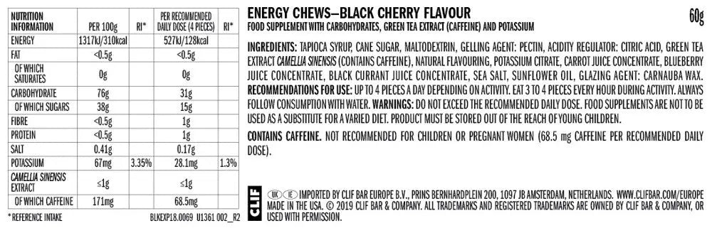 Clif Bar | Bloks Energy | Black Cherry | 60 gr CLIF BAR