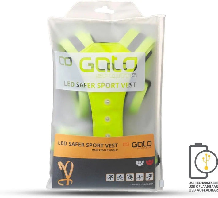 Gato | USB Led Sport Vest | Neon Yellow Gato