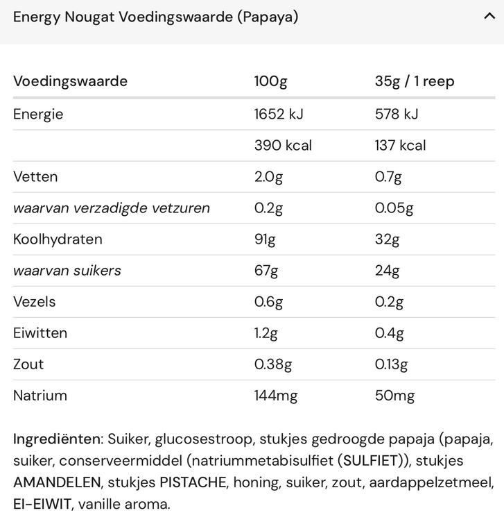 Amacx | Energy Nougat | Papaya | 12 Pack Amacx Sports Nutrition