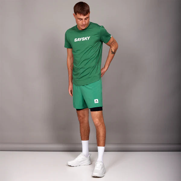 Saysky | Logo Pace T-Shirt | Heren | Green SAYSKY