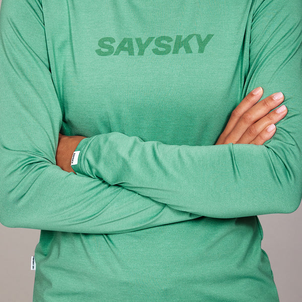 Saysky | Logo Pace Long Sleeve | Dames | Green SAYSKY