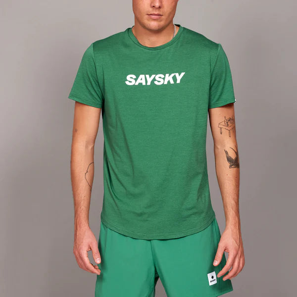 Saysky | Logo Pace T-Shirt | Heren | Green SAYSKY