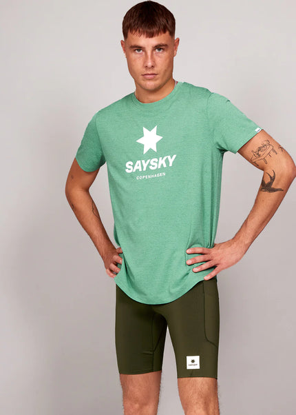 Saysky | Logo Combat T-Shirt | Green | Heren SAYSKY