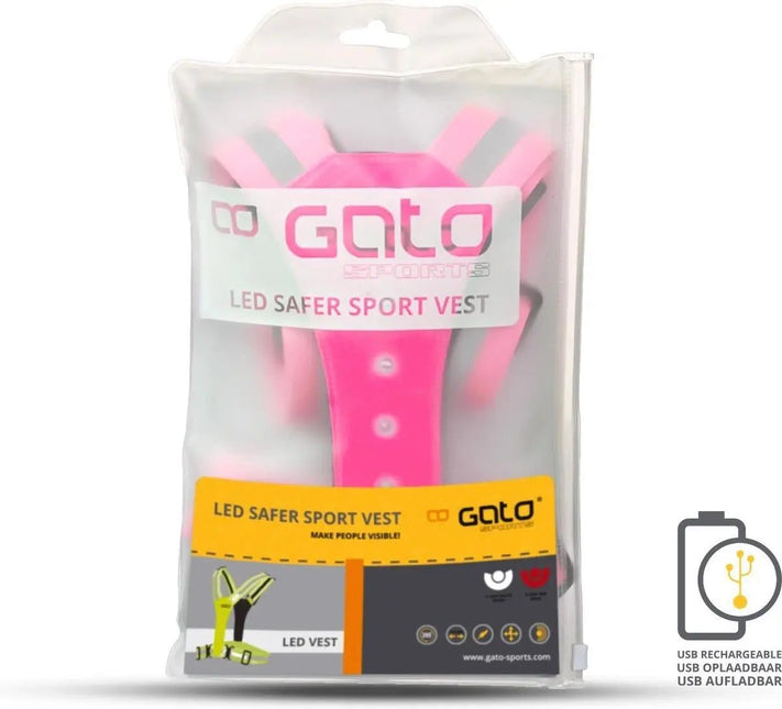 Gato | USB Led Sport Vest | Hot Pink Gato