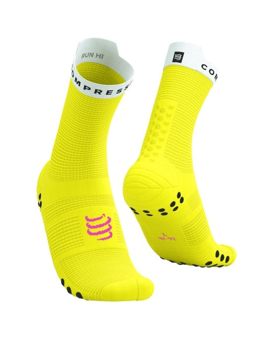 Compressport | Pro Racing Socks V4 | Run High | Safe Yellow / White Compressport